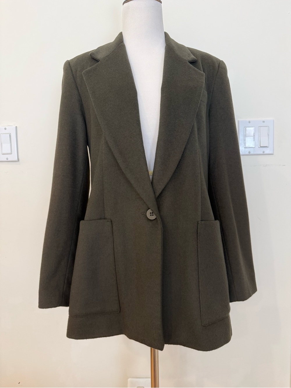 Georges Marciano Olive Green Women's Single-Button Blazer jacket